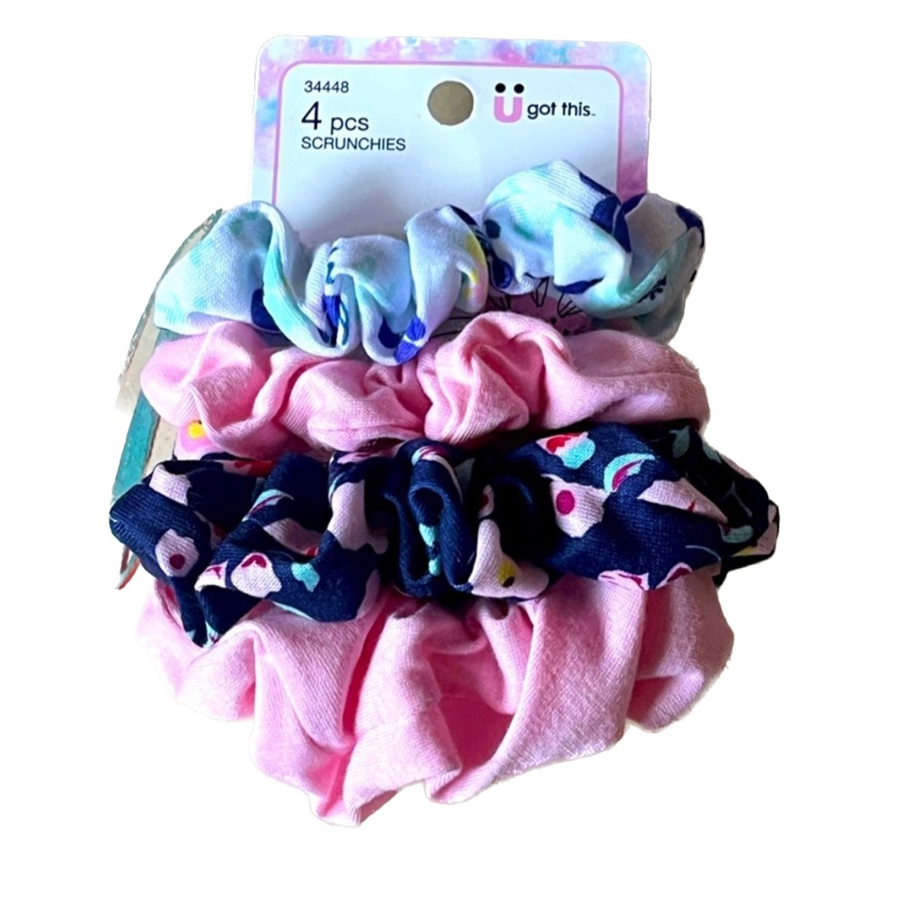NWT Scunci 4 Piece Pinks & Blues Scrunchies